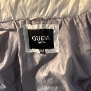 Guess White Puffer Jacket
